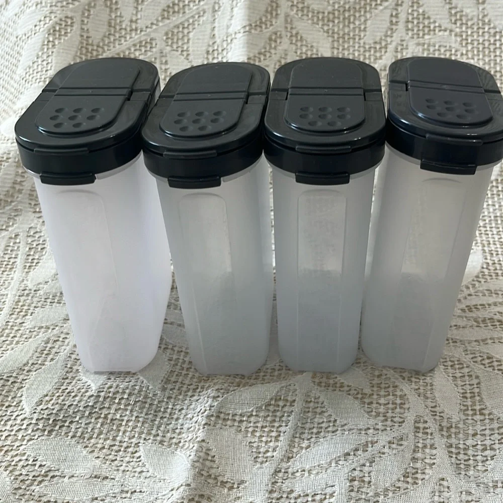 Tupperware Modular Mates‎ Grey Black Spice Shakers Containers Set of 12